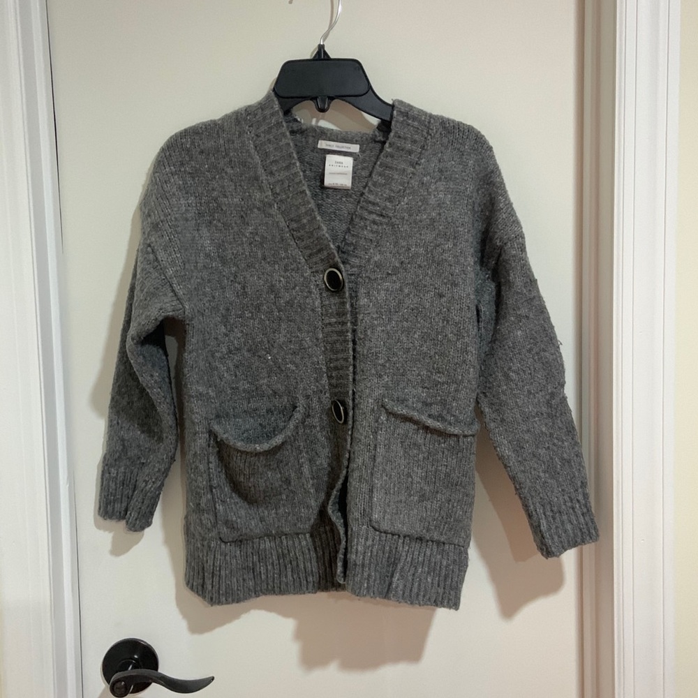 ZARA KNITWEAR - dark grey cardigan